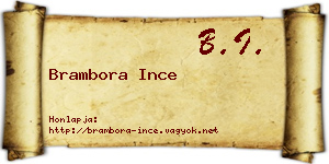 Brambora Ince névjegykártya